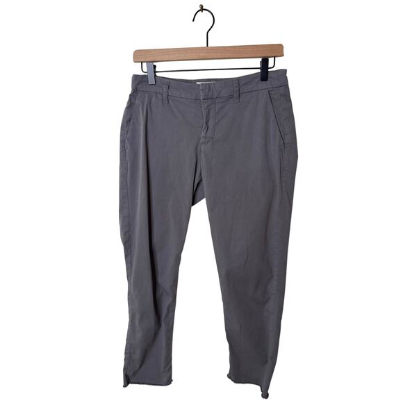 FRANK & EILEEN Wicklow Cotton Cropped Chino Pants Gray Size 4